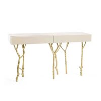 Mesa de Entrada Italiana de Lujo Ligero para Villa, Decoración de Pared para Recibidor, Mesa de Entrada con Diseño Creativo, Mueble de Entrada Artístico