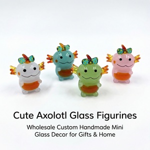 Statuetta in Vetro di Murano a Forma di Mini <span class=keywords><strong>Axolotl</strong></span>, Ornamento da Scrivania in Cristallo Trasparente, Decorazione per la Casa, Regalo - Product Image 1