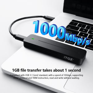 เคส M.2แบบสองโปรโตคอล10Gbps USB 3.2 Gen2 Type-C อะลูมิเนียมสำหรับ NVME SATA SSD - Product Image 3