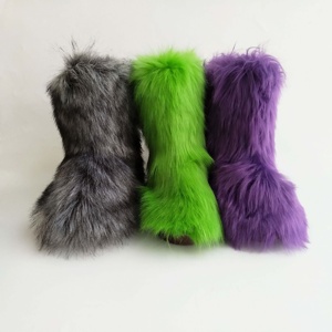 Gift for Christmas Wholesale Ladies Faux <strong>Furry</strong> Fluffy Winter Faux Fur Indoor <strong>Slipper</strong> <strong>Boots</strong> for Women - Product Image 2
