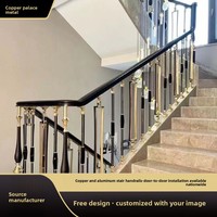 Rampe d'escalier en aluminium pour villa, usage intérieur, maisons individuelles rurales, garde-corps modernes et simples en alliage d'aluminium