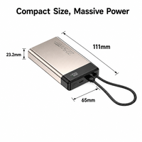Nouveau Chargeur Rapide 2026 en Alliage d'Aluminium 20000mAh 22.5W avec Écran LED et Câbles Intégrés Port Type-C