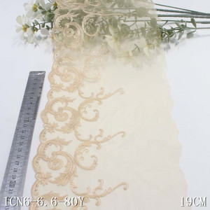 Accesorios de Lencería, Encaje de <span class=keywords><strong>Tul</strong></span> Bordado de 19 cm, Color <span class=keywords><strong>Rosa</strong></span> Claro - Product Image 4