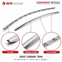 Garniture de toit chromée LinTech pour Tesla Model Y 1495730-40-C 1495731-40-C, remplacement direct OE, accessoires automobiles, vente en gros