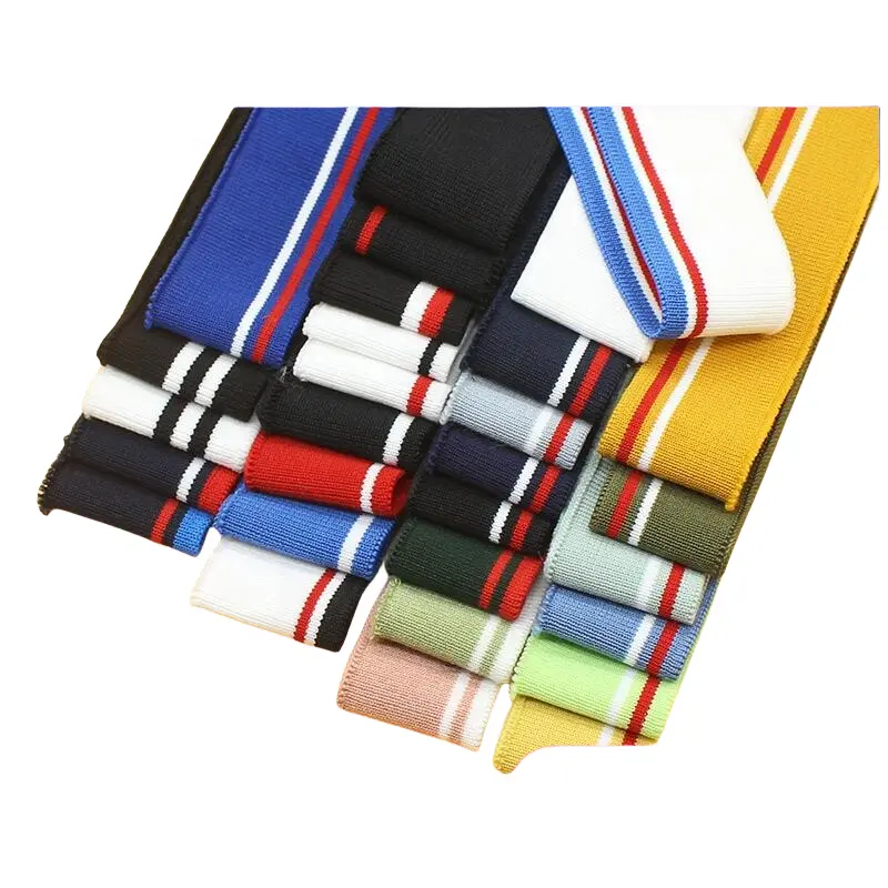 Affordable prices 1*1 polyester and spandex ribbed knitted leader and hem down garment accessories