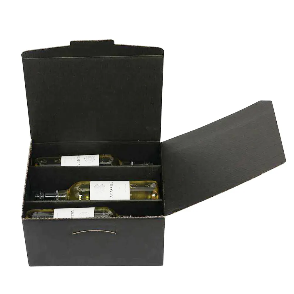Hot wholesale best price quality custom packaging divided corrugated paper boxes Wine Bottle Cardboard Box for gifts storage