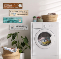 4 panneaux muraux amusants en bois pour buanderie avec citations humoristiques, décoration rustique style ferme pour buanderie, salle de bain, toilettes, maison