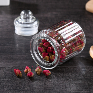 Glass Airtight <b>Jars</b> For Food Storage Small Size With Plastic Lid Cylinder Shape Solid Color - Product Image 3