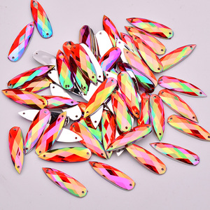 8*28mm 500 Uds costura mezcla Color AB cristales acrílico piedras apliques Flatback gota diamantes de imitación <span class=keywords><strong>para</strong></span> vestido de baile - Product Image 2