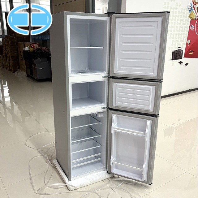 X 206L Three-door Household Refrigerator Fridge for Freezing and Refrigeration, Energy-saving and Low Power Consumption in Stock
