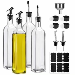 Botella de vidrio vacía para aceite de oliva, recipiente para condimentos de 16 oz, 250ml, 500ml, con vertedor y boquilla en la cocina - Product Image 2