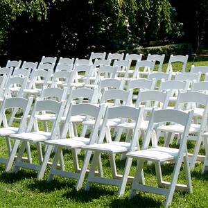 White Plastic Folding <b>Chairs</b> Outdoor Event Seating Set Lightweight <b>Stackable</b> <b>Garden</b> Patio Use - Product Image 1