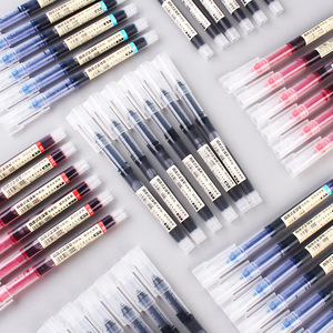 Stylo Roller Liquide Direct, Corps en Plastique Rechargeable, Noir, Bleu, Rouge, 100 Pièces par Paquet, Idéal pour le Bureau, les Étudiants et les Examens - Product Image 1