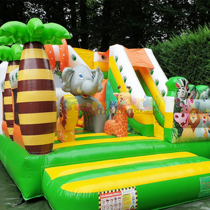 Castillo inflable tipo safari con tobogán, de calidad comercial, combo de brincolines inflables. - Product Image 2