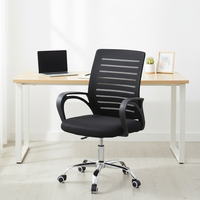 Kursi Kantor Jaring Besi Hitam Berkualitas Tinggi, Kursi Komputer Full Mesh dengan Harga Murah, Grosir Kursi Kantor