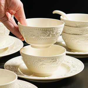 סגנון צרפתי משובח dinnereware כלי שולחן קרמיקה בעל ערך גבוה עם צבעי sunderglazing עבור בית וחתונה - Product Image 5