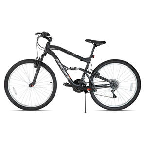 Vélo de montagne tout suspendu BAMCBASE 26 <span class=keywords><strong>pouces</strong></span>, <span class=keywords><strong>cadre</strong></span> en acier carbone, <span class=keywords><strong>18</strong></span> vitesses, freins à double étrier en V, unisexe, adultes - Product Image 3