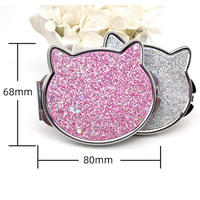 Miroir de maquillage compact en forme de chat mignon, miroir cosmétique portable de voyage pour filles, cadeau