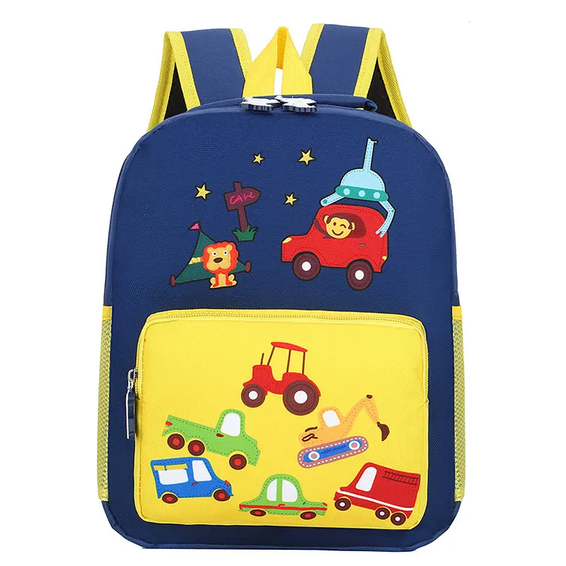 Cartable à motif de voiture pour enfants, sac à dos mignon de dessin animé, cartable de maternelle pour garçons et filles, 2023