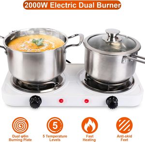 Cuisinière électrique de haute qualité à 2 brûleurs 2000 W, plaques chauffantes pour la cuisine à domicile, appareils de cuisson 220 V/110 V - Product Image 6