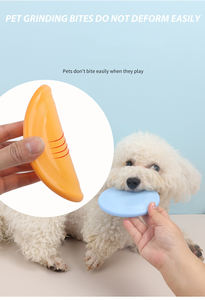 Jouet pour chien et <span class=keywords><strong>chat</strong></span> en silicone en forme de soucoupe volante, 5 couleurs, drôle, disques volants résistants à la mastication, entraînement pour chiots, fournitures interactives pour animaux de compagnie - Product Image 3