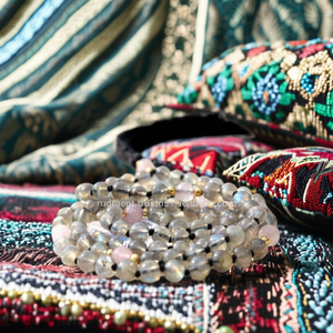 สร้อยคอลูกปัด108สไตล์โบฮีเมียนยูนิเซ็กซ์สร้อยคอลูกปัดลาบราดอไรต์ธรรมชาติสำหรับศาสนาพุทธสำหรับเป็นของขวัญและงานเลี้ยง - Product Image 1