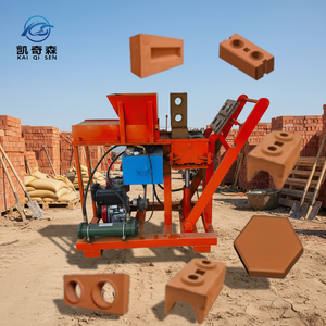 2-40 Manuelle Verzahnungs-Ziegelmaschine für Rote Tonerde, Komprimierte Ton-Logo-Steine, Erdblockmaschine - Product Image 1
