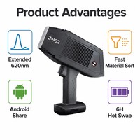 Analisa LIBS Genggam Z-902 Plus Spektrometer Ganda 190-620nm Pemilah Paduan Cepat Pengurutan Sampah Kelas 1 Keamanan Laser 1 Detik