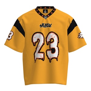 Healy <b>Mens</b> Vintage American Football Jersey Custom Digital Print Short Sleeve V-neck Soccer Jersey T-Shirt Breathable Plus Size - Product Image 1