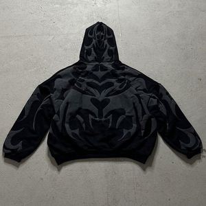 Sweat à capuche oversize à capuche personnalisé avec impression en relief, poids lourd, 100% coton, 500 g/m², fermeture éclair, fabricant pour hommes - Product Image 2