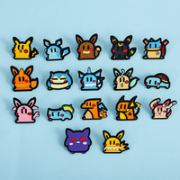 Bros Pin Anime Kartun Monster Elf dari Paduan Seng Berlapis Elektroplating dengan Cetakan Letterpress, Badge Kreatif Gengar Enamel, Pin Lucu untuk Tas