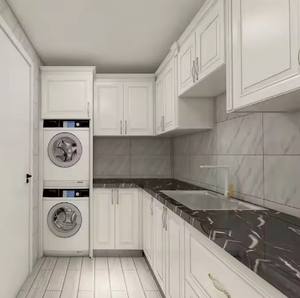 Muebles Organizadores para Lavandería, Mueble para Lavabo con Lavadora, Muebles Modernos para Lavandería de Madera Maciza - Product Image 5