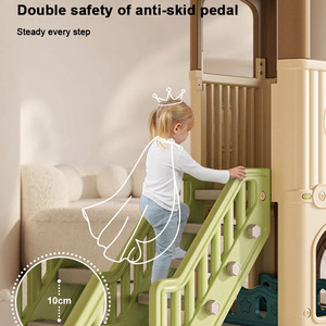Ensemble balançoire et toboggan <span class=keywords><strong>d</strong></span>'intérieur pour enfants avec design château, marches <span class=keywords><strong>d</strong></span>'<span class=keywords><strong>escalade</strong></span>, jeux sportifs, centre de jeu sécurisé pour la <span class=keywords><strong>salle</strong></span> <span class=keywords><strong>d</strong></span>'activités des tout-petits et la maternelle - Product Image 5