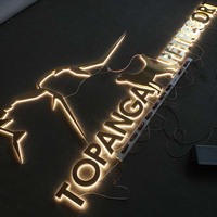Enseigne 3D en acrylique et acier inoxydable rétroéclairée par LED pour centre commercial, devanture de magasin extérieure, étanche IPX3, publicité commerciale personnalisée