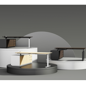 Mới Nhất Nhà Văn Phòng Điều Hành Bàn Đứng 3 Giai Đoạn Chiều Cao Điều Chỉnh Chuyển Đổi Kim Loại Bằng Gỗ Modular Mở rộng - Product Image 3