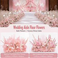 Composition florale rose Shangchu pour sol, fleurs artificielles pour défilé de mariage, fleurs de guidage roses pour allée de mariage