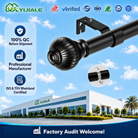 YIJIALE OEM/ODM Tringle à rideaux télescopique robuste en métal de 25 mm, 18-120 pouces, revêtement électrostatique antirouille