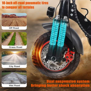 Patinete Eléctrico Todoterreno KUGOO de Máxima Velocidad <span class=keywords><strong>con</strong></span> Motor sin Escobillas de 600W 42KM/H, E-Scooter Plegable de 10 Pulgadas <span class=keywords><strong>con</strong></span> <span class=keywords><strong>Asiento</strong></span> Desmontable - Product Image 4