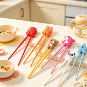 Palillos de Silicona Biodegradables NEWELL con Empuñadura Elástica, Acabado Espejo, Diseño Atractivo para Bebés, Uso Diario en Restaurantes - Product Image 1