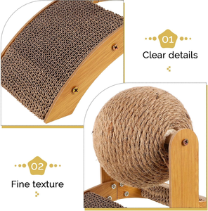 Rascador para Gatos de Cartón Corrugado con Bola de Sisal, Venta al Por Mayor del Fabricante - Product Image 3