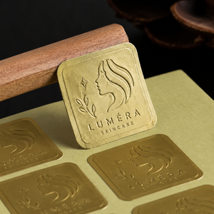 Stiker Kertas Batu Bertekstur Kasar Mewah dengan Logo Kustom, Stiker Segel Kemasan Bisnis Kecil 3D Embossed - Product Image 2