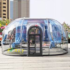 Fabriek Prijs Bubble Transparante Luxe Tenten Hotel Pc Glamping Koepels Starry Sky Bubble Kamer Met Gordijnen En Led Licht - Product Image 5
