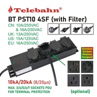 Multiprise parafoudre 13A 250V AC UK 4 prises avec filtre suppresseur