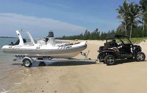 เครื่องกว้านไฟฟ้าเรือเทรลเลอร์อลูมิเนียมพร้อมมอเตอร์และรถพ่วงเรือเทรลเลอร์32ft - Product Image 6