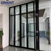 Puerta y Ventanas Corredizas Verticales Exteriores de Aluminio Negro Insonorizadas de Alta Calidad