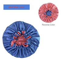 Gorros de dormir de diseñador de seda para mujer, gorro de pelo con volantes y logotipo personalizado, gorro de satén de doble capa, venta al por mayor, cubierta de cabeza de fábrica