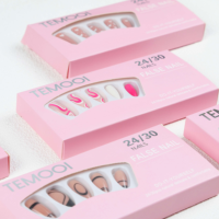 Faux ongles à presser de haute qualité, lot de 24 pièces, couvrance totale, styles variés pré-dessinés, réutilisables pour usage quotidien, en matériau ABS