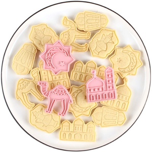 6 Pcs/set Custom <b>Bakeware</b> Cake Mold Mubarak Camel Moon Star Biscuit Mould Plastic Fondant Cookie Cutter - Product Image 1