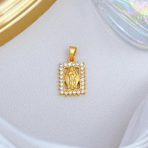 [Copper <span class=keywords><strong>True</strong></span> Gold] Maria Small Brand <span class=keywords><strong>Faith</strong></span> Personality Cross-Border Diy Handmade Jewelry Zirconium Micro-Inlaid Pendant - Product Image 4