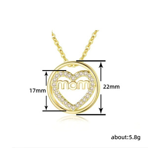 Collana con ciondolo a forma di cuore per donna, regalo per la mamma, gioielli alla moda da indossare ogni giorno - Product Image 5